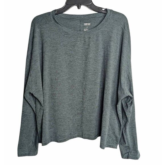 Girlfriend Collective long sleeve boxy performance shirt R&R moss green XXL - Picture 2 of 5